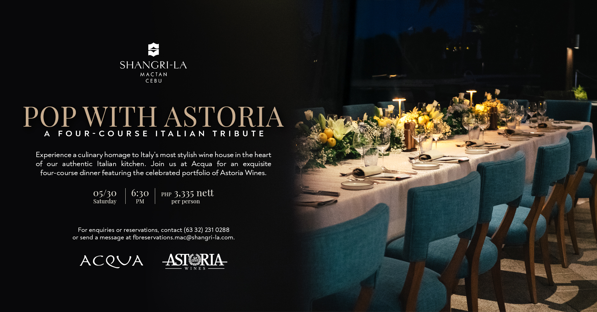 Pop with Astoria: A Four-Course Italian Tribute